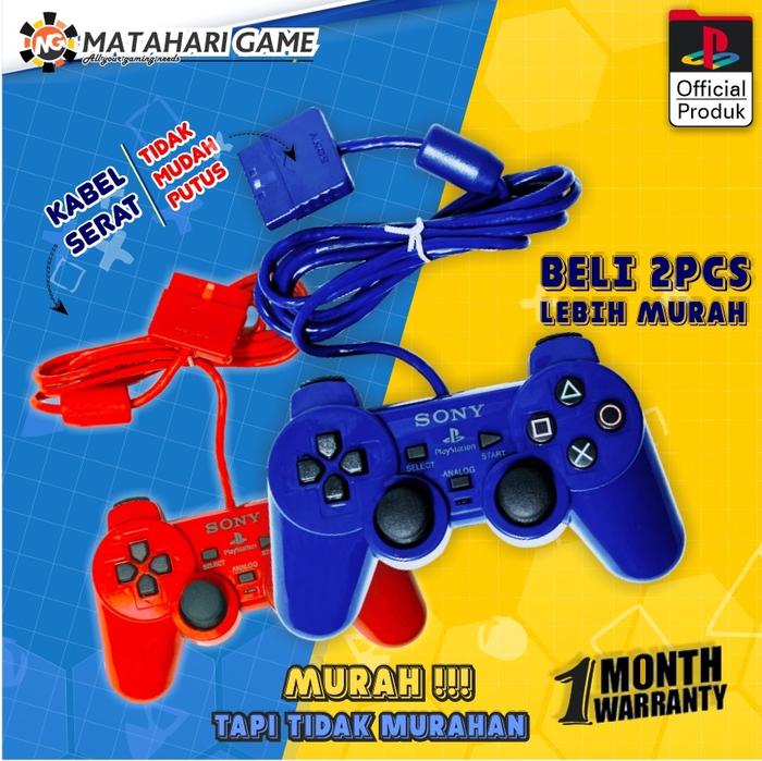 2 Pcs   Stik Stick PS2 Kabel Serat Warna Biru  Playstation 2