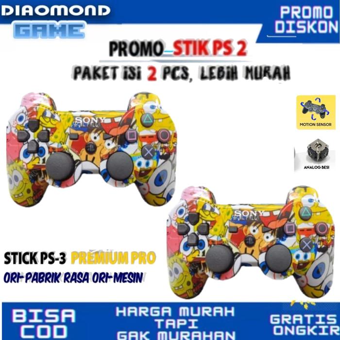 2 Pcs Sale Murah  Stik Stick Joystik PS3  Play Station Ori Pabrik Warna Wireless - Double Getar