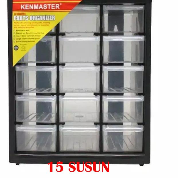 Kenmaster Rak Komponen / Kotak Spare Part / Rak Susun Kenmaster 15 dan 25 Laci Cocok Simpan Paku Bau