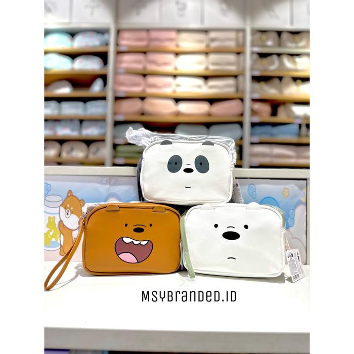MINISO CROSSBODY SHOULDER BAG TAS SELEMPANG WE BARE BEARS GRIZZ PANDA ICEBEAR