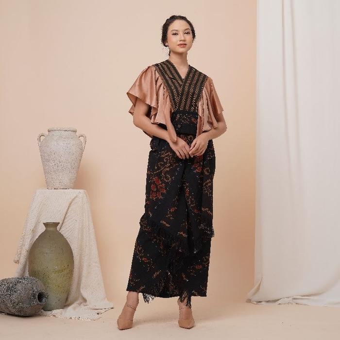 Set baju atasan outer wanita setelan rok lilit batik tenun etnik casual formal pesta kondangan premi