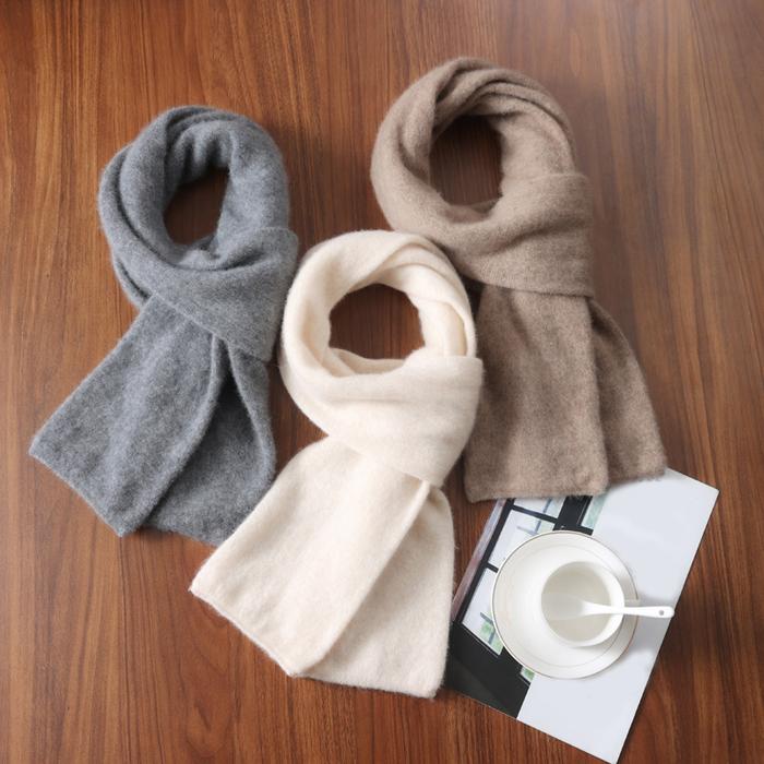 100% Wool Knitted Long Scarf For Women Winter Autumn Soft Warm So