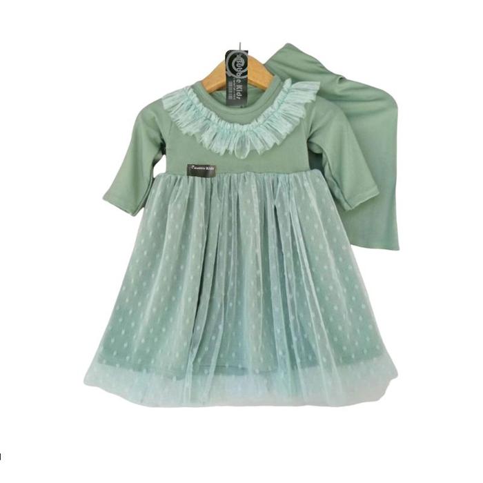 (BARU) MAULA KIDS WEAR GAMIS HIJAB BAYI RENDA TUTU TILE DOTTI (0 - 4 TAHUN) PAKAIAN MUSLIM ANAK BALI