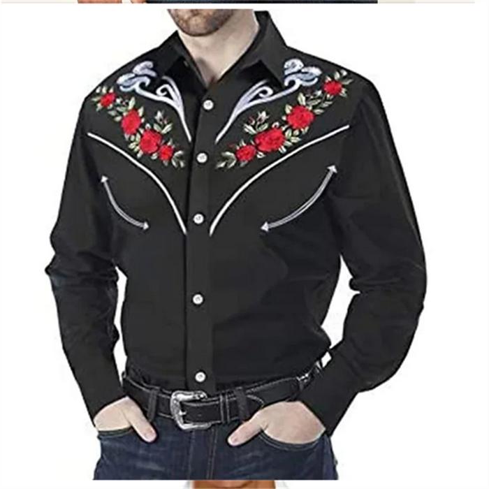 Casual Western Men's Shirt Denim Western Shirt Outdoor Street Cas