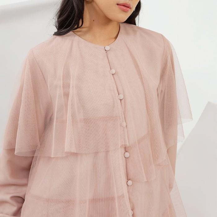 HijabChic Hawa Tunic - Tunik Muslim Elegan Mewah Layer Tulle Kondangan Busui Friendly