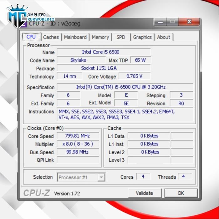 Processor core i5 6500 LGA 1151 2.70GHZ