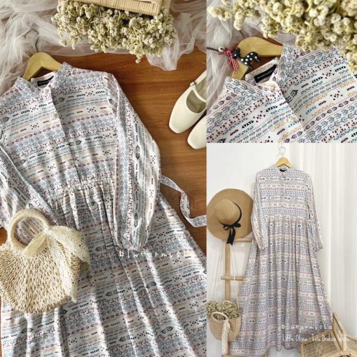 YAYA S. MYSHA IWEARMYSHA GAMIS KATUN RAYON TWILL PREMIUM TERBARU LITTLE OLIVIA : ISLA BROKEN WHITE (