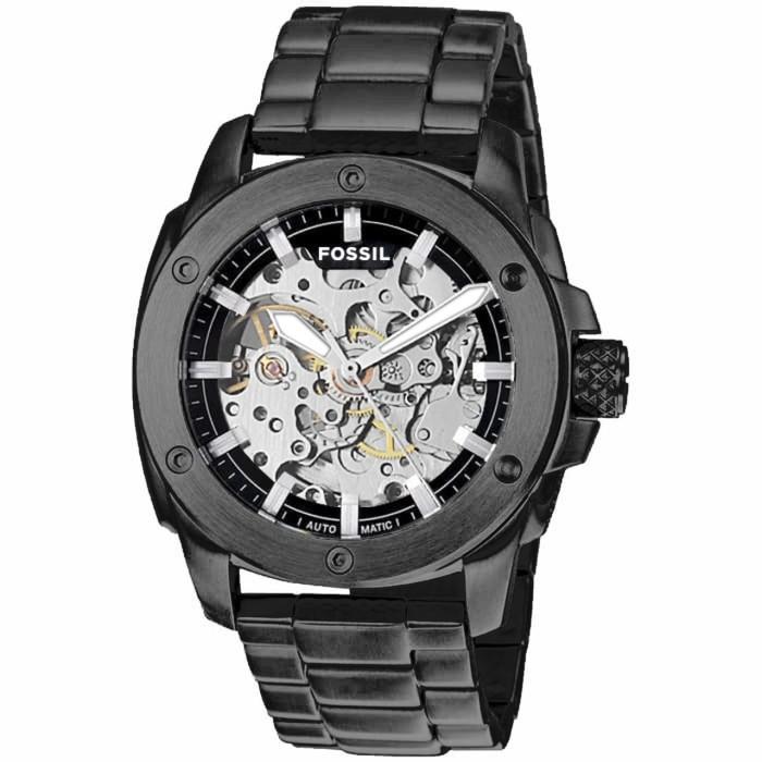 Jam Tangan Pria Fossil Otomatis Transparan Fossil Skeleton Terbaru