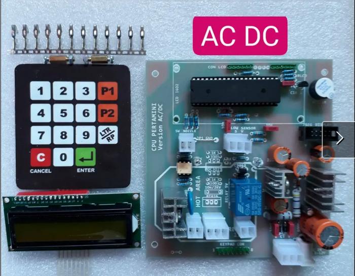 modul cpu pom mini ac dc lengkap sama keyped lcd 1602