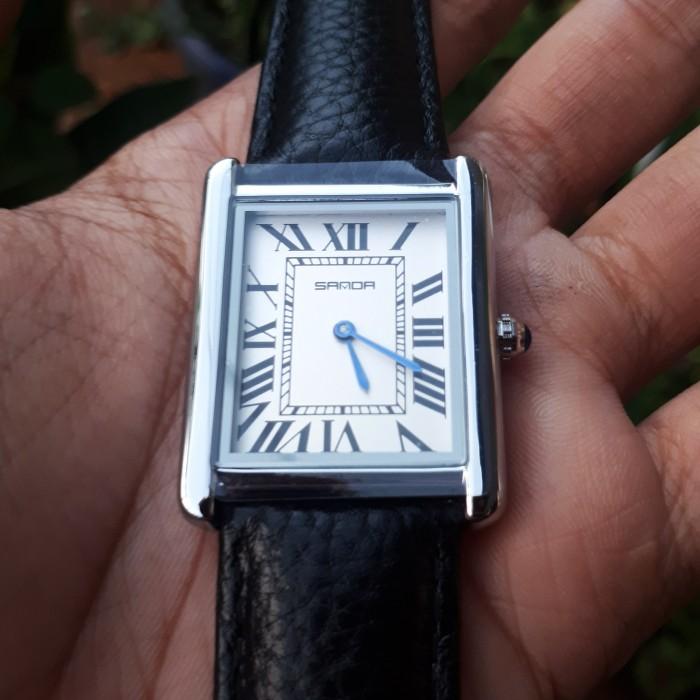 Sanda 1108 Sanda Tank Jam Tangan Pria Simple Mewah Elegan Terbaru