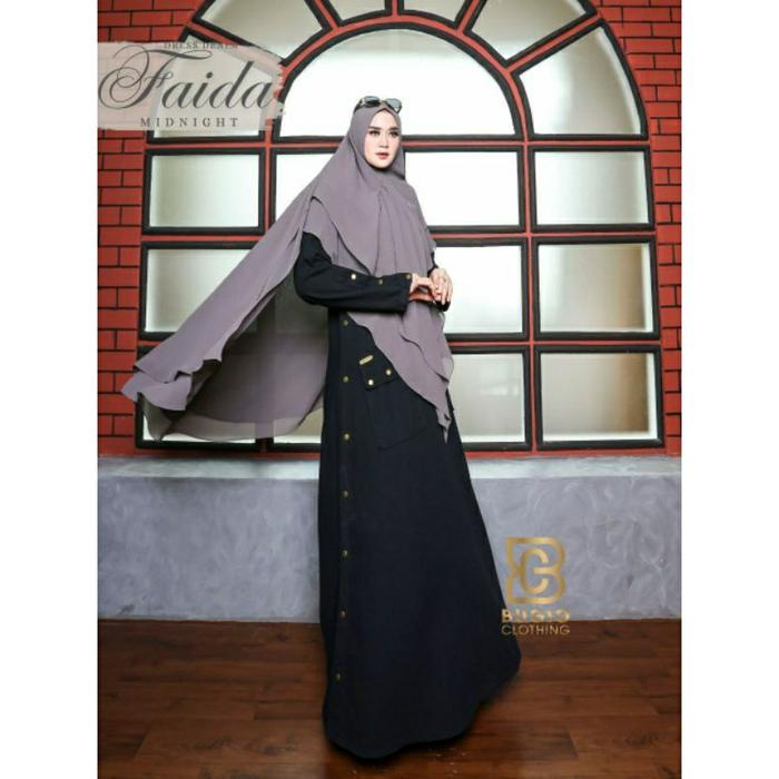 (Pasti Diskon) Gamis Faida Mom & Kids (Gamis Saja) By Bugio Clothing // Gamis Denim Premium // Gamis