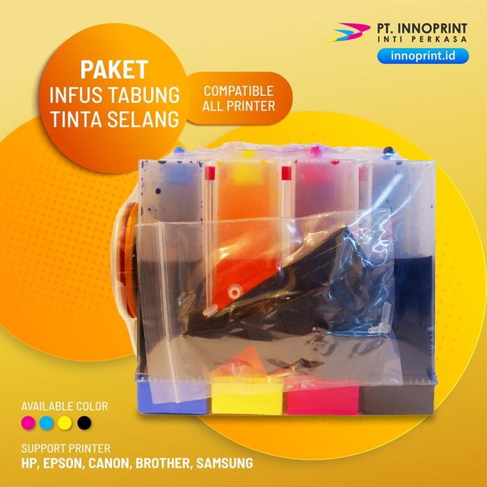 PAKET TINTA INFUS TABUNG SELANG Epson HP Brother Canon Universal
