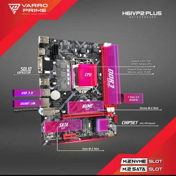 Paket PC Rakitan Intel Core i7 3770 Gen 3 LGA 1155 RAM DDR3 8gb SSD NVME 128gb