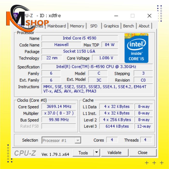 Processor Intel Core i5 4590 3.50 Ghz Soket 1150 + Fan Intel