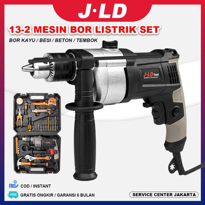 JLD MESIN BOR LISTRIK BOLAK BALIK 13MM IMPACT DRILL LISTRIK MESIN BOR KOPER SET 580W MESIN BOR TANGA