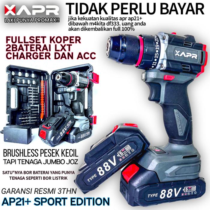 BOR CORDLESS APR JAPAN TYPE AP21+ MESIN BOR BATERAI MULTIFUNGSI