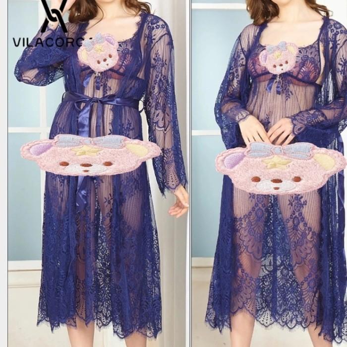 Lingerie Set Kimono Gstring Tipis Transparan Y Up Jumbo Terbaru