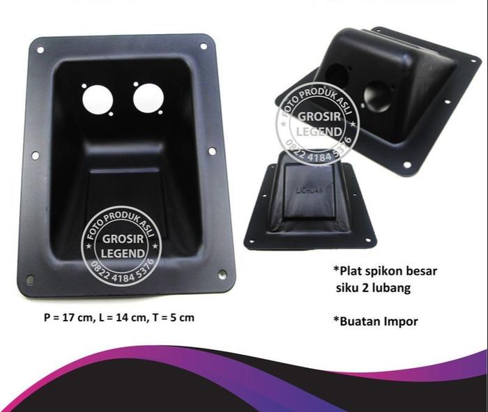 Plat spikon speakon terminal speaker besi besar siku 2 lubang