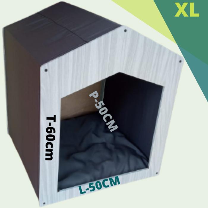 RUMAH / KANDANG HEWAN KUCING & ANJING LUCU KUALITAS PREMIUM XL UKURAN BESAR BONUS BANTAL TEMPAT TIDU