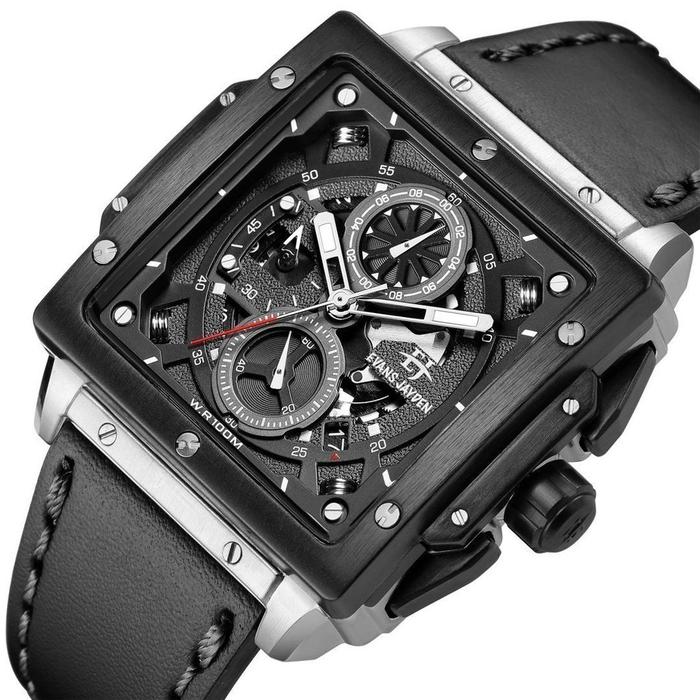 ORIGINAL 100% EVANS JAYDEN 9582 Jam Tangan Pria Evans Jayden 9582 Kulit Kaca Sapphire Chronograph Wa