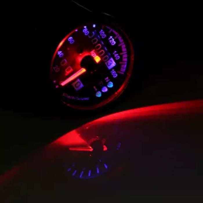 Speedometer Jarum Bulat Led Indikator Crhome