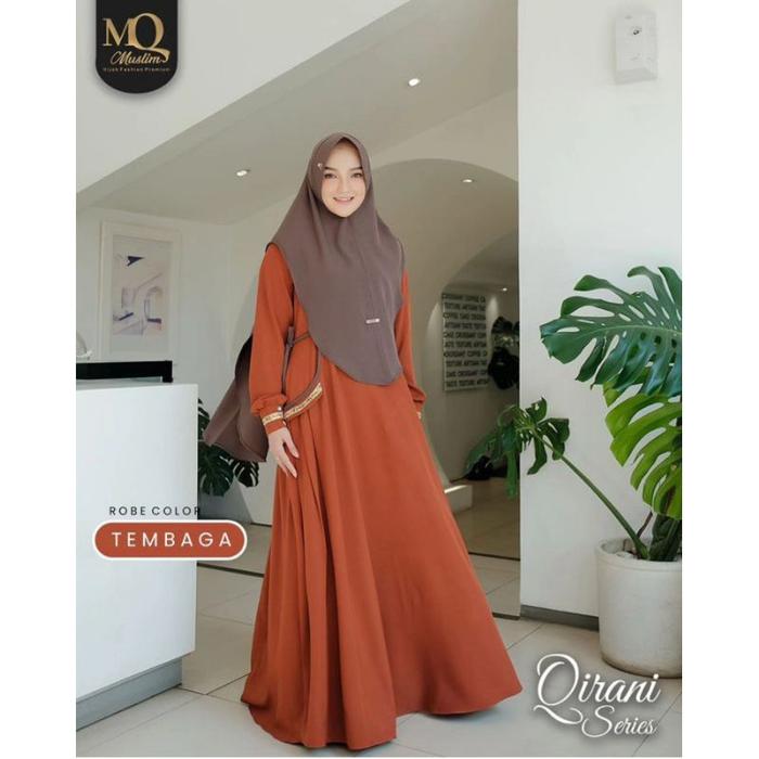 Gamis Qirani Series Set Hijab Syari Terbaru Cringkle Airflow Super Mewah Variasi Cantik Model terbar