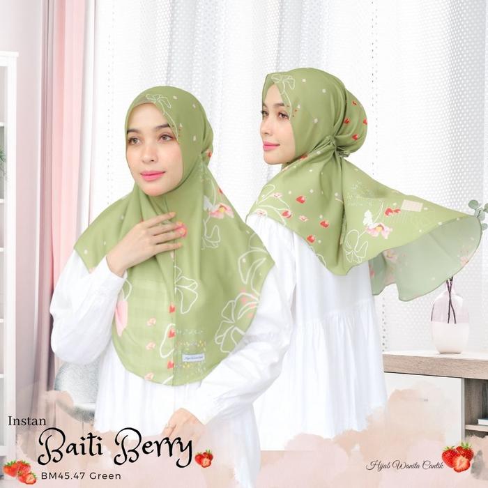 Hijabwanitacantik - Instan Baiti Berry - BM45.47 Green | Hijab Instan