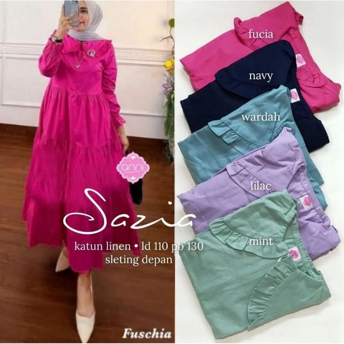 Sazia Dress Wanita Rayon Twill Sazia Gamis Wanita