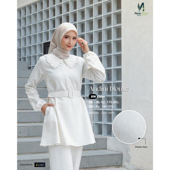 Brand Sister Lubi New Step Tunik ARISHANTI TUNIK & ANDINI BLOUSE Putih Lubi Tunik Lubi Tunic Wanita 