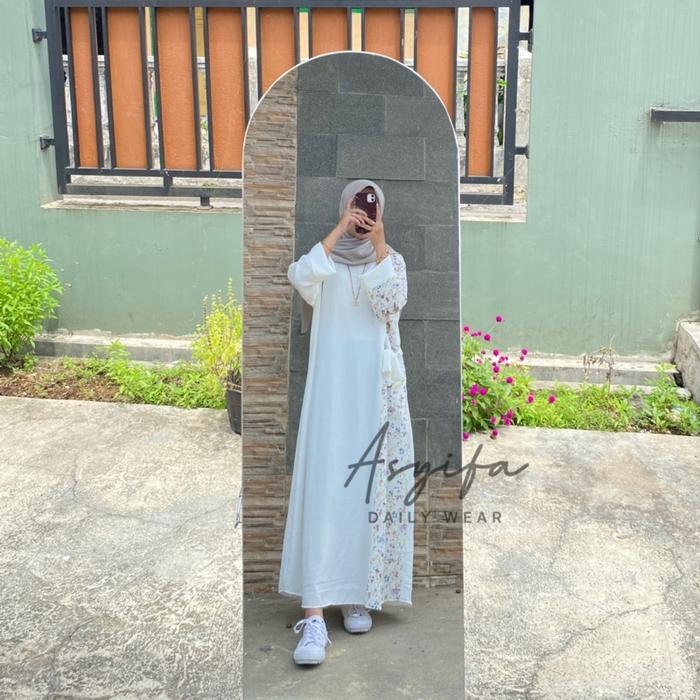 MIDI DRESS AULA N KOMBINASI CRINKLE MOTIF PREMIUM GAMIS TERBARU DRESS BUMIL BAHAN ADEM TERLARIS FASH