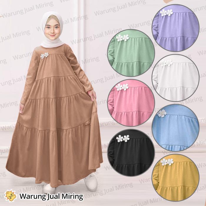 Gamis Susun Dewasa Remaja Tangg SMP SMA Jumbo L XL Bahan el s Rempel Lengan Panjang Wanita Perempuan