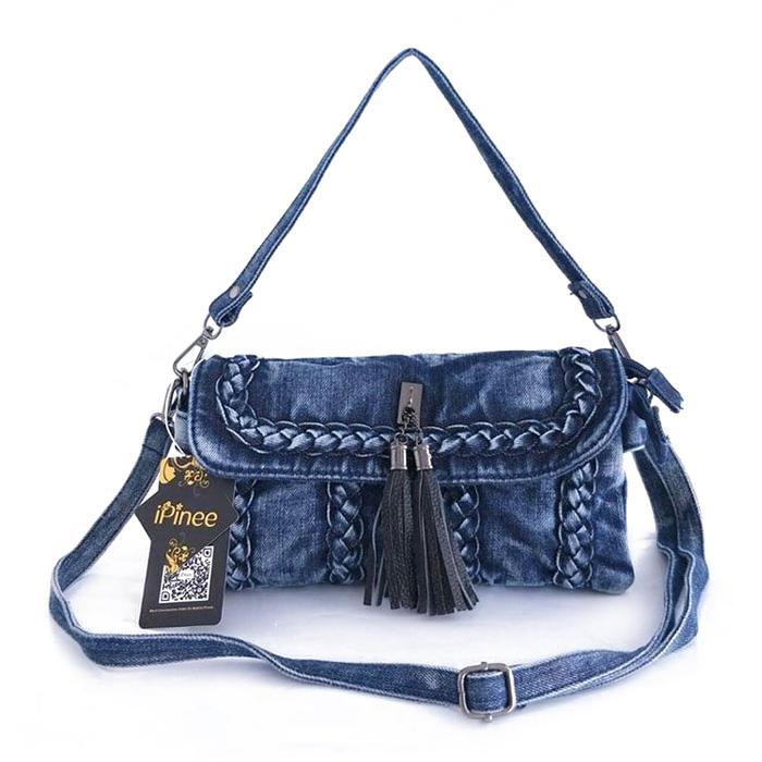 Terlaris! iPinee brand new retro women messenger bags small shoulder bag high quality Denim tote bag