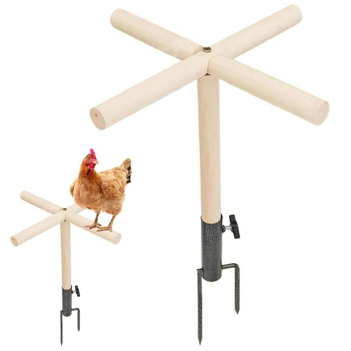 Chicken Stroller Perch Chick Jungle Gym Roosting Bar Wooden Chick Decor Toys For Coop And Brooder Ac