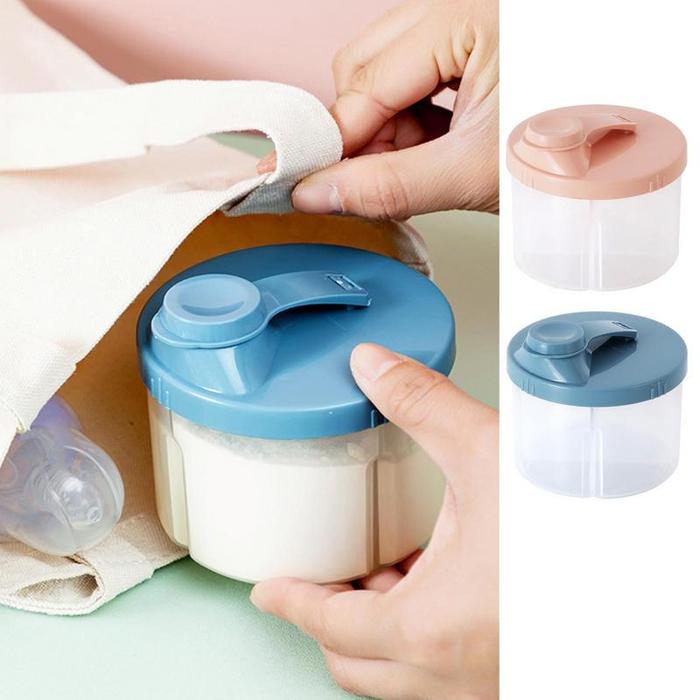 Portable Baby Food Storage Box Baby Milk Powder Dispenser Rotary 4 Compartment Milk Powder Box Food 