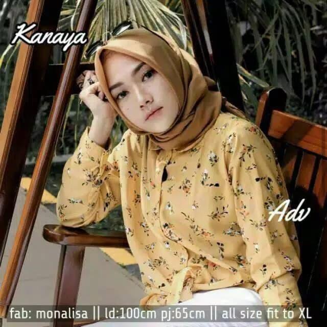 OKmusllim- [KEMEJA GRACIA MUSTARD SL] Kemeja wanita wolfis mustard