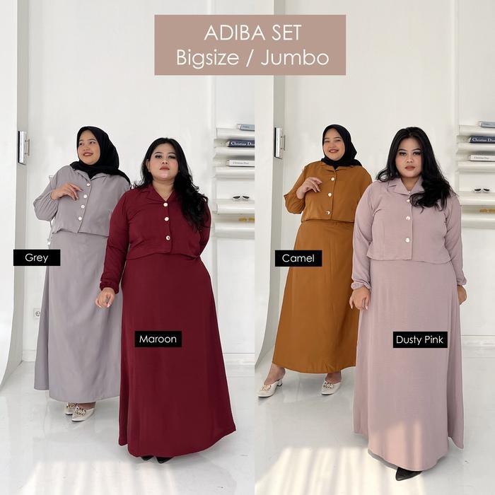 OKmusllim- MOKMOK - ADIBA SET DRESS BigSize JumboSize