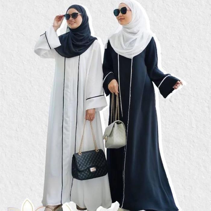 Gamis ABAYA HITAM Wanita Kekinian New Model Kekinian Terbaru 2-2022