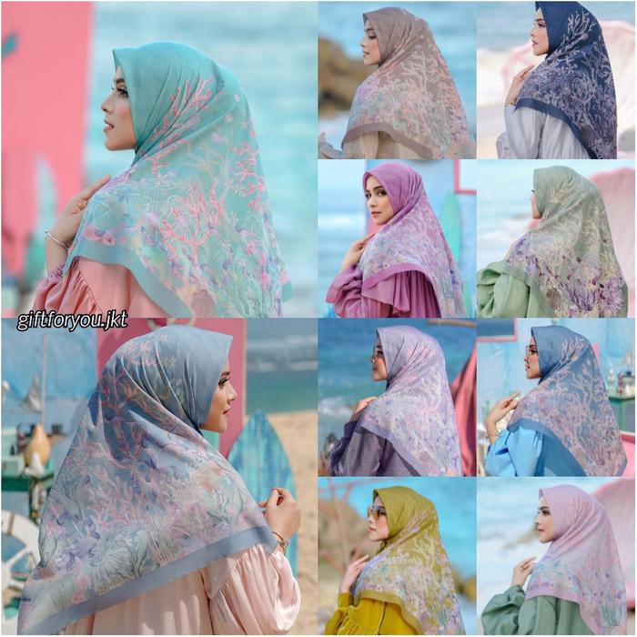 Buttonscarves x Disney The Little Mermaid Voal Square XL Jilbab Taupe