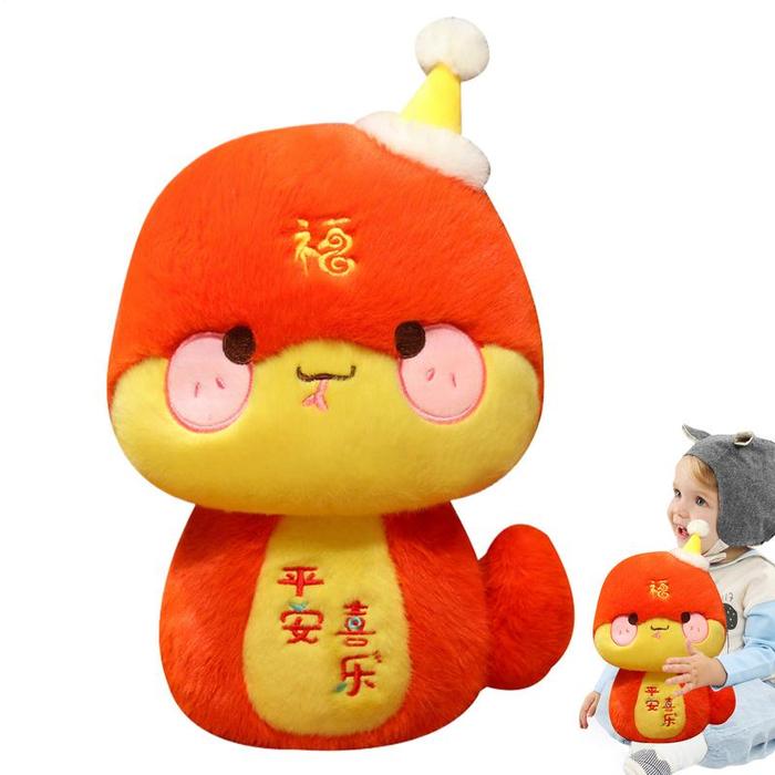 Chinese Snake Plush Lucky Chinese Mascot Snake Stuffed Animal Snake Plush Lucky Snake Plush Toy Red 