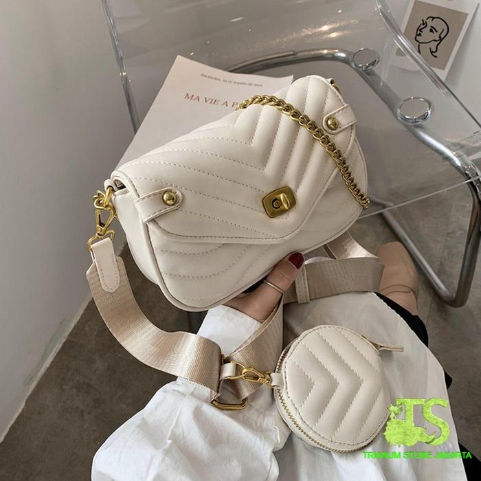 Super Murah! Bisa Cod Ts3066 Tas Slingbag Kekinian Wanita Import Terbaru (1Kg Muat 2 Tas) Bq3066 Lt1