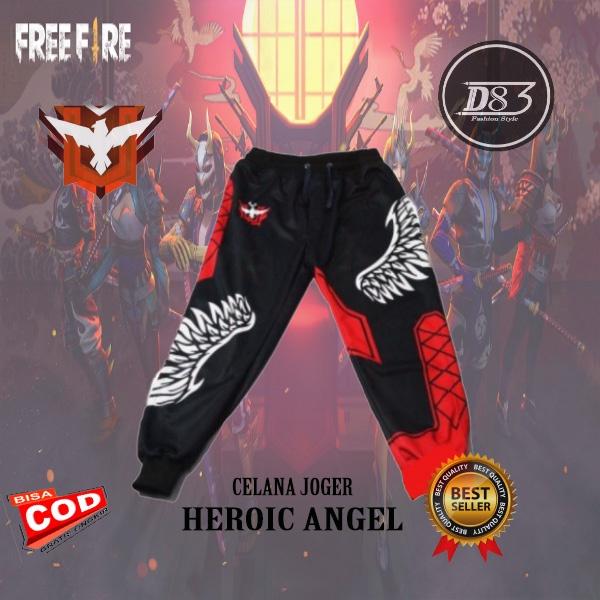 Celana Jogger Gaming anak Free Fire Heroic Angel Merah