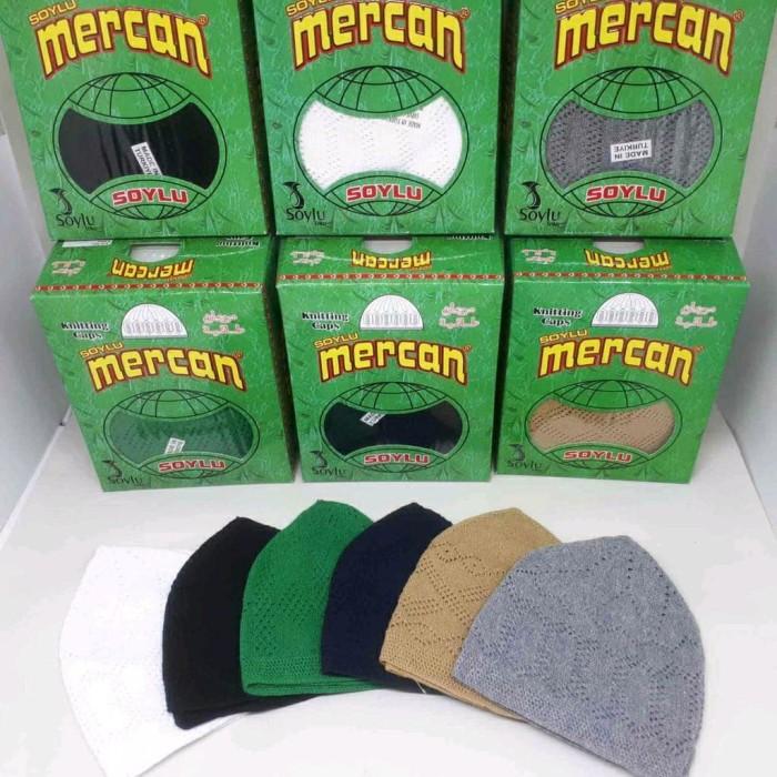 Kopyah Rajut Mercan Asli Turki - Peci Haji Umroh Mercan Original Turki