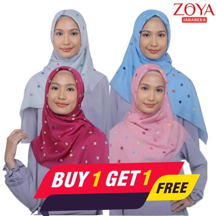 ZOYA Devinka Scarf - Kerudung Hijab Jilbab Segi Empat Motif Premium