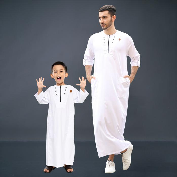 Couple Jubah Gamis Ayah & Anak Laki Laki Kawan Muslim Bahan Katun Premium Kawan Muslim