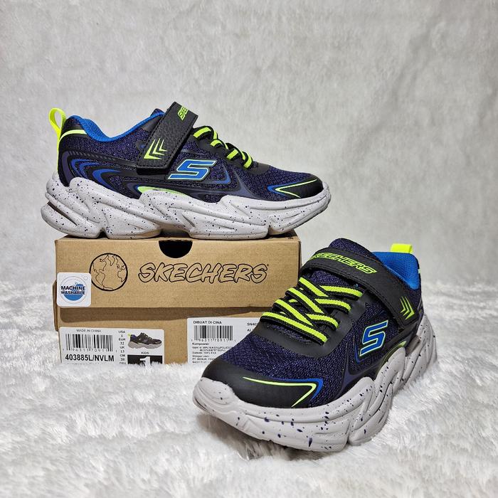 (Langsung Diproses) SALE - Sepatu Sekolah Anak Skechers Kids Wavetronic Ravlor (Original Sport Stati