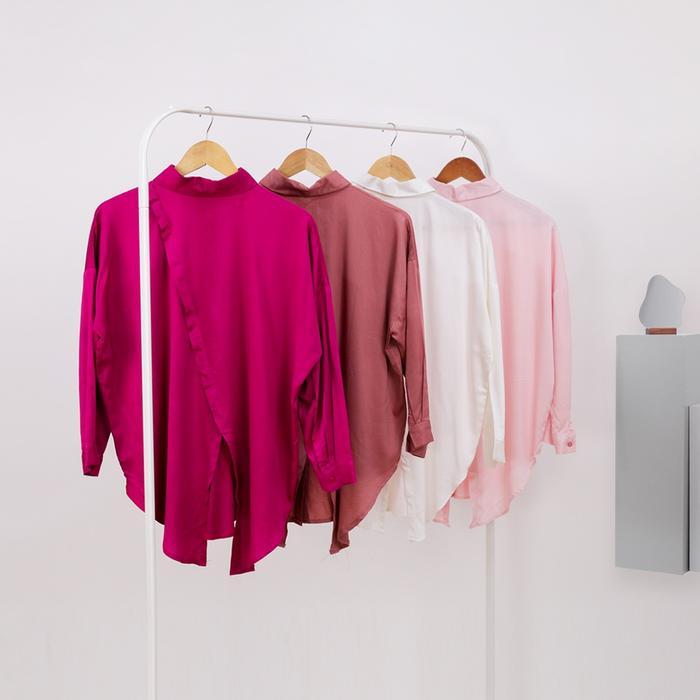 OKmusllim- RICHDEPT Evelyn Shirt | Kemeja Wanita Muslim Tangan Panjang | Baju Fit Rayon Twill