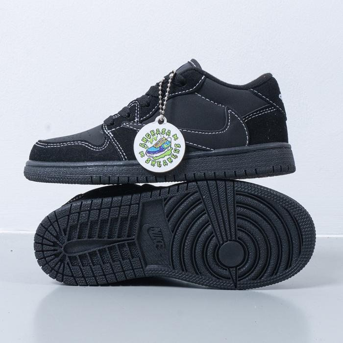 (Langsung Diproses) Sepatu Anak Air Jordan 1 Kids Travis Scott Black Phantom Ale Brown 14222