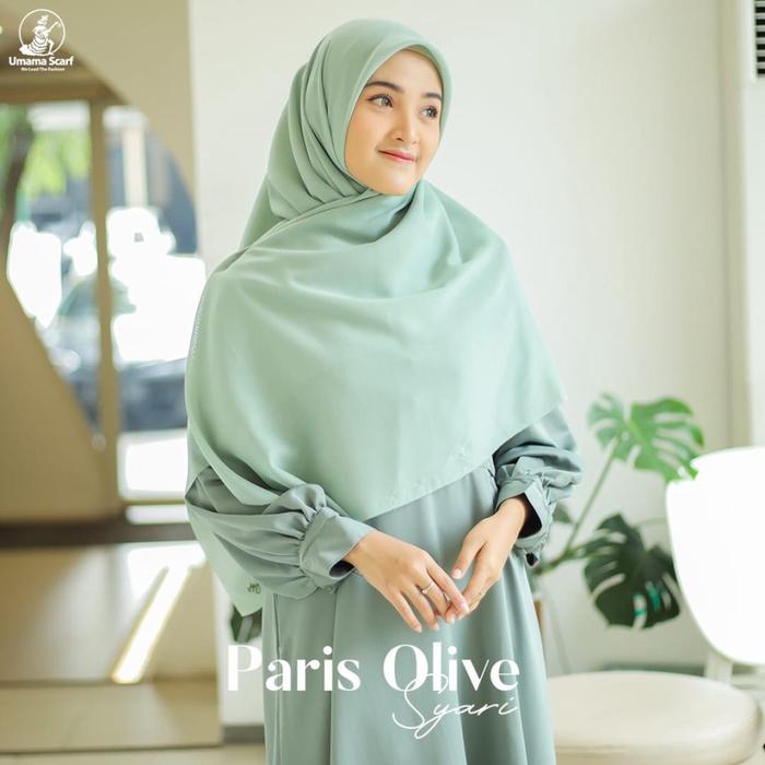 SEGI EMPAT HIJAB JILBAB UM PARIS OLIVE SYARI UMAMA SCARF 130X130 CM