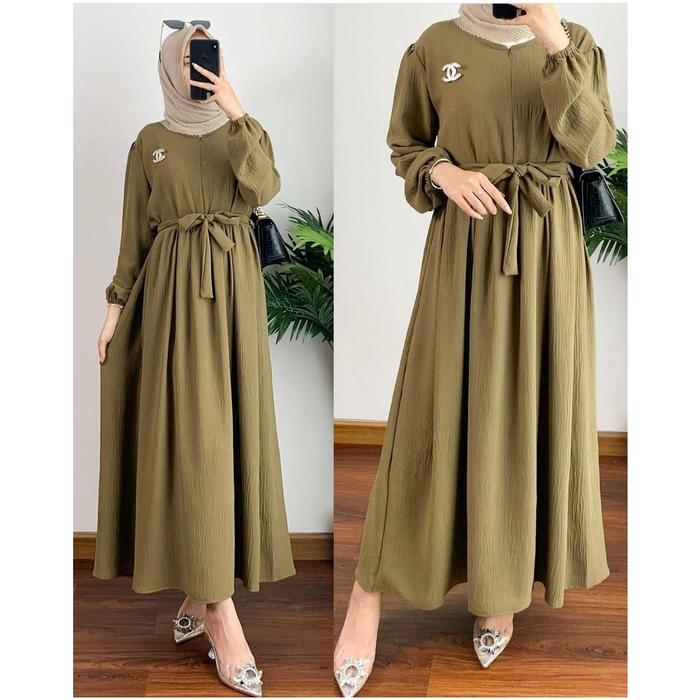 Adinda Midi Dress / Midi Dress Terbaru / Dress Muslim Kekinian