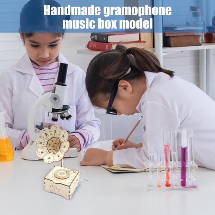 Wooden Gramophone Model Retro Gramophone Model Puzzle 3D Wooden Puzzles Gramophone For Adults And Ki